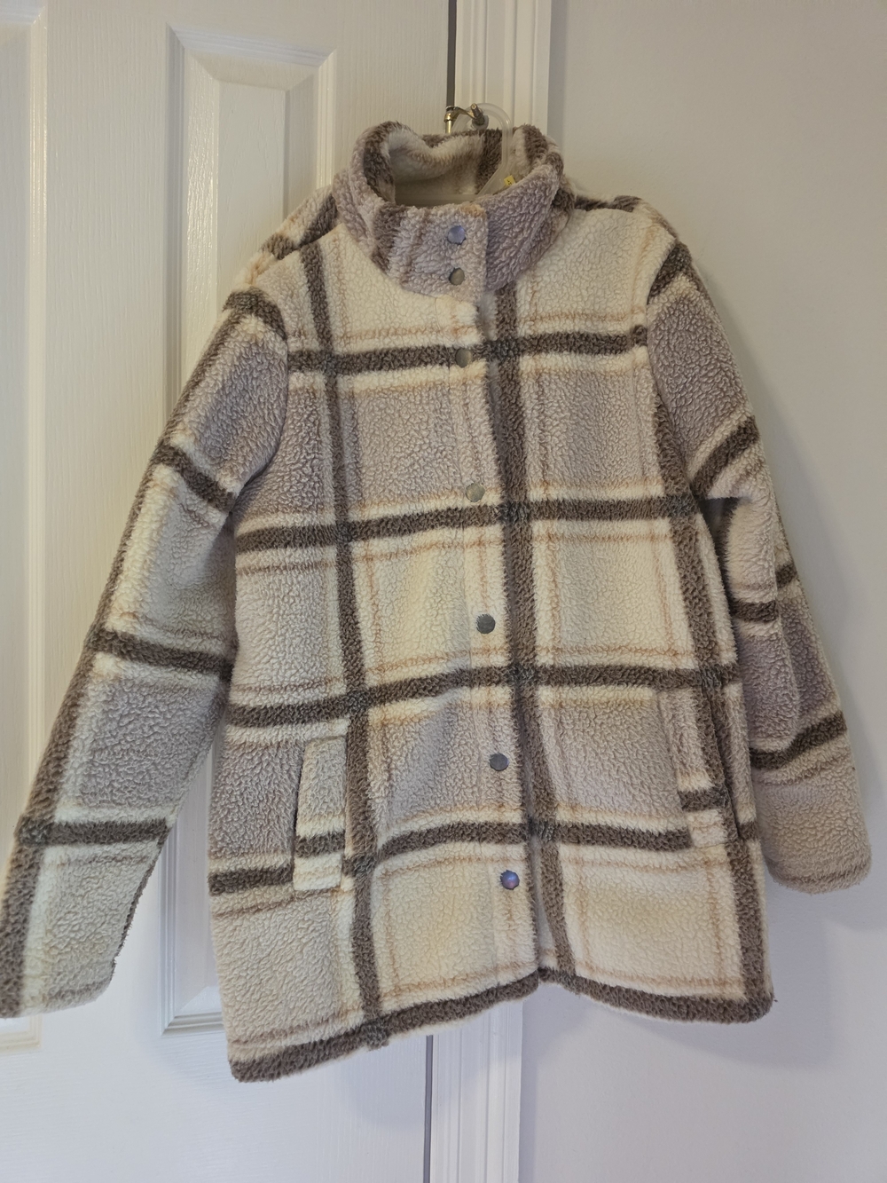 Maurices Cream and Brown Teddy Jacket